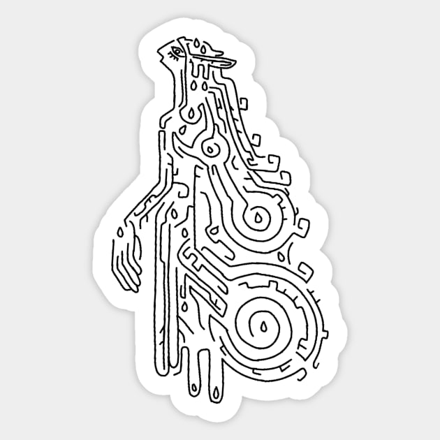 Sonia Geoglyph Black on White (Totk) Sticker by HeartonSleeves